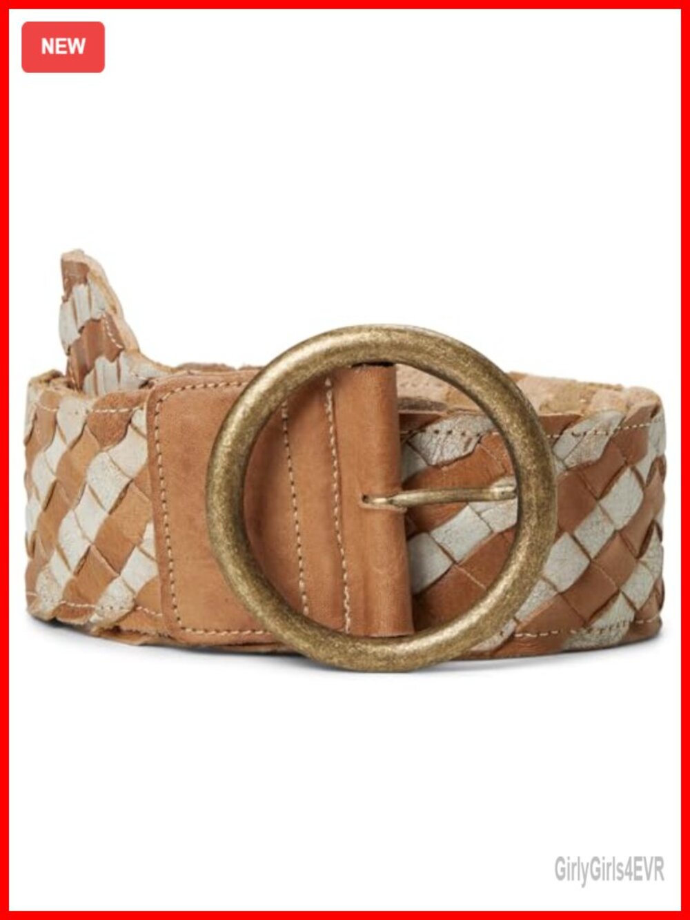 Genuine Leather Braided Belt Buckle Closure